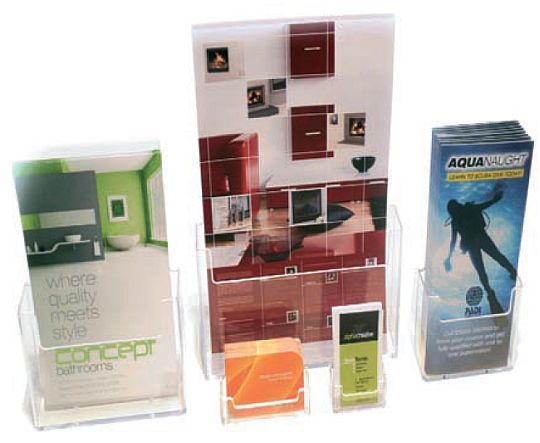 Acrylic leaflet dispensers for counter-top use