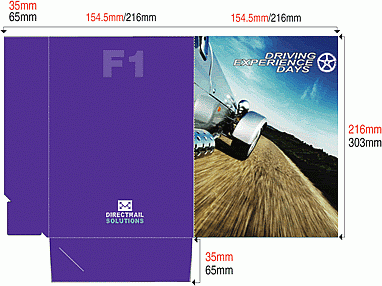 Folder F1 diagram with measurements