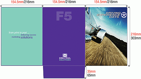 Folder F5 diagram with measurements