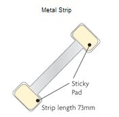 Diagram of metal strip fixing for shelf-edge wobblers